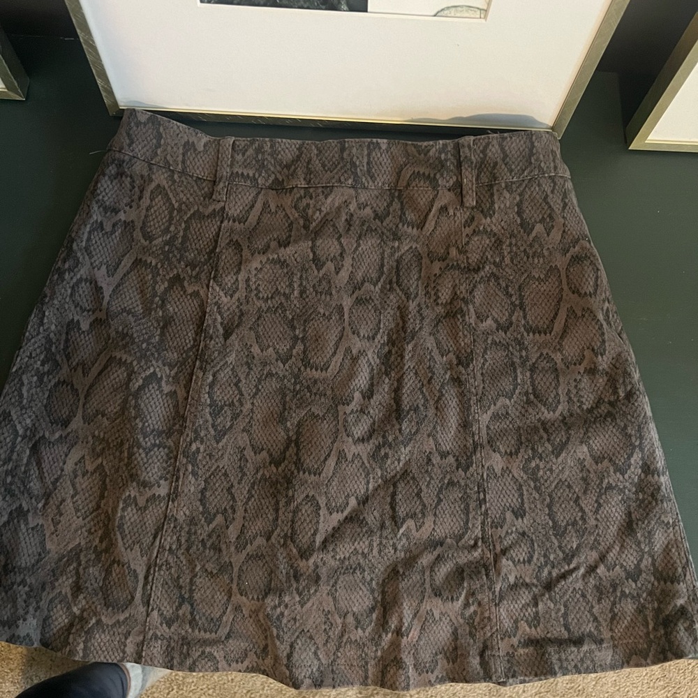Brown Snake Print Skirt